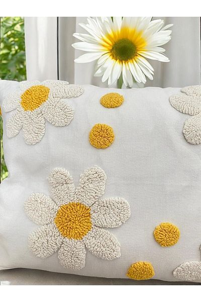 D&Y GAUDERY Yellow Daisy Punch Pillow Case Floral Pattern Pillowcase