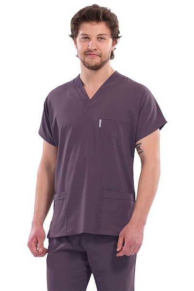 Alsancak Üniforma Costum de chirurgie cu mânecă liliac pentru bărbați, din lycra, din țesătură subțire
