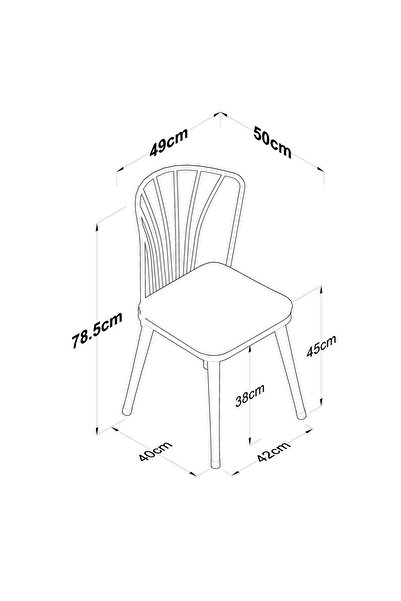 Rani Mobilya Rani Jb104 Metal Sandalye 4'lü Mutfak Yemek Masası Sandalyesi Açık Gri
