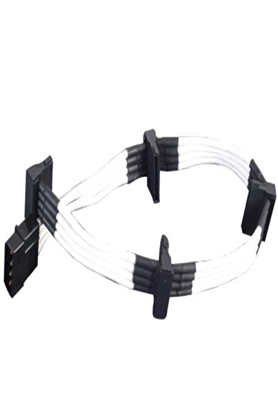 SilverStone PP07-BTSW 30CM Molex la 4x Sata Çoğaltma Kablosu (30cm - Beyaz) (...