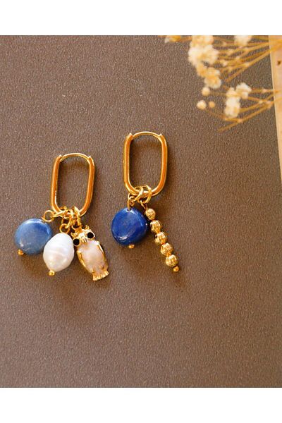 jewine studio Certified Real Pearl Mother of Pearl Owl Earrings (PAIR)