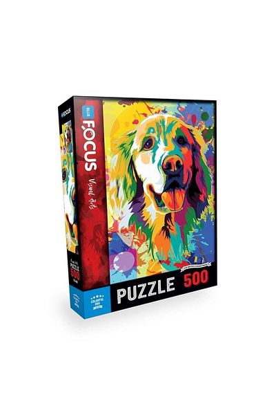 Blue Focus 500 Piece Puzzle - Colorful Dog