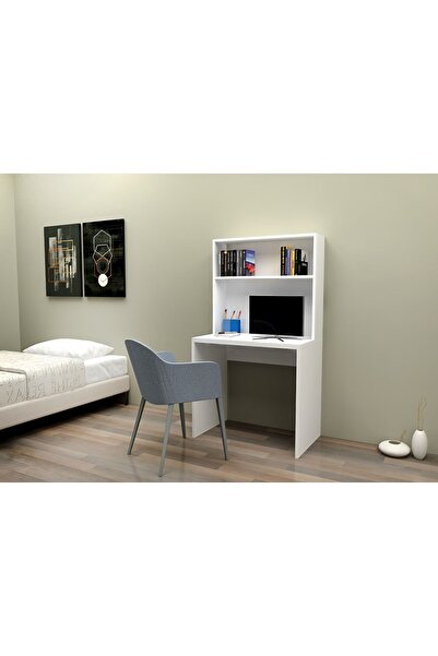 GÜLPINAR.MB ÇALIŞMA MASASI BİLGİSAYAR MASASI KİTAPLIK G 75 cm D 40 cm y 148 c...