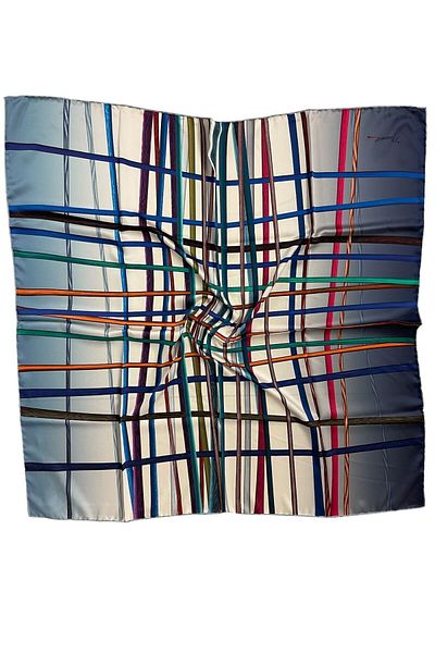 PİRAMİT EŞARPLARI Luxer Pyramid - 90cm X 90cm Eșarfă Geometrică Albastră Es-46