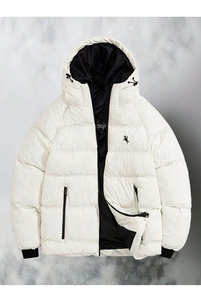 GAREN Ecru Unisex Printed Jacket Coat