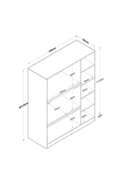 Rani Mobilya Rani Ba105 Yüklük 3 Kapaklı Yatak Yorgan Yastık Saklama Dolabı 181.8 Cm