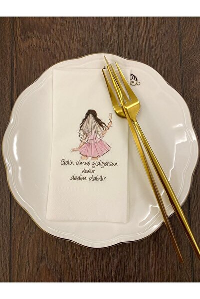 busrasdesign مناديل العروس المطبوعة I May Be 1، 16 قطعة