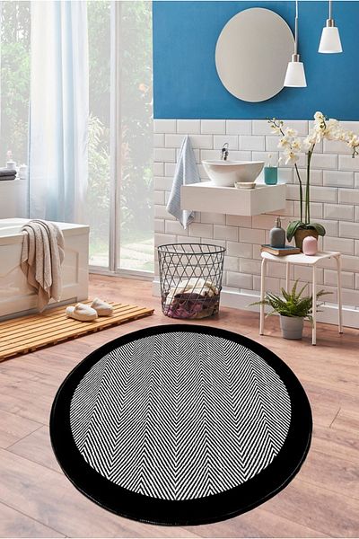 Chilai Home Μοκέτα μπάνιου Barley Black Διάμετρος 120x120 cm Djth