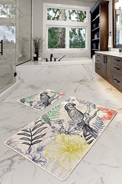 Chilai Home مجموعة باروت المكونة من قطعتين من سجادة الحمام ومقعد المرحاض