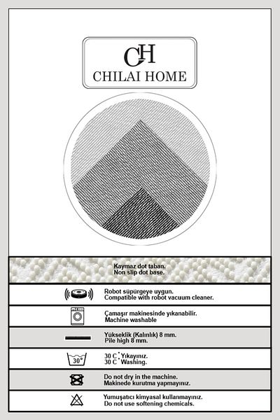 Chilai Home Χαλί μπάνιου Javole Ecru 200x200 cm