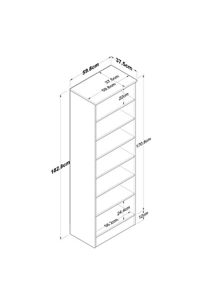 Rani Mobilya Rani P6 Ayakkabılık Portmanto 7 Raflı Çok Amaçlı Dolap Beyaz M13