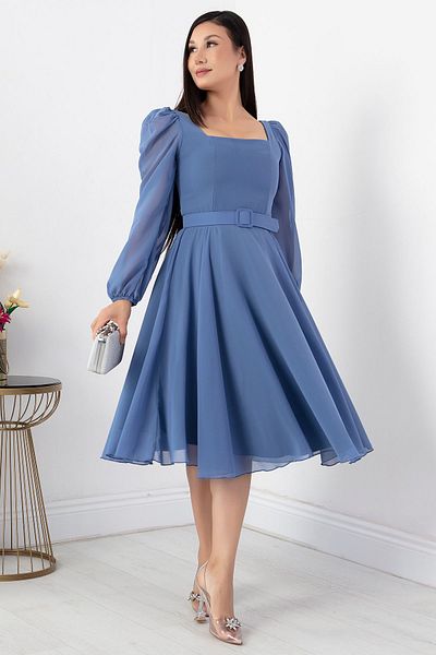 PULLIMM Rochie din șifon - Gât pătrat, model DNS1302