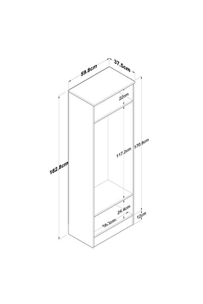 Rani Mobilya Rani P6 Modern Kapaklı Portmanto Askılık Vestiyer Beyaz M14