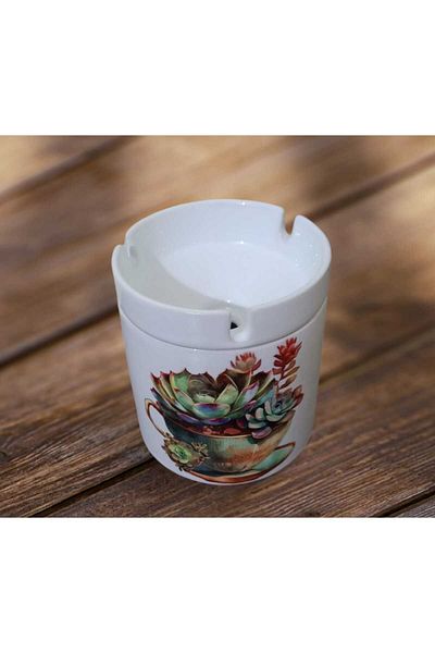 GameFruy Floral Printed in a Cup - Free Ceramic Ashtray Fragrance