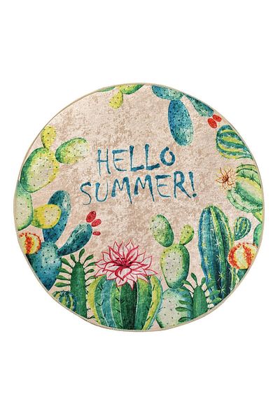 Chilai Home Hello Summer Διάμετρος 100 cm Μοκέτα Μπάνιου, Χαλάκι Djth