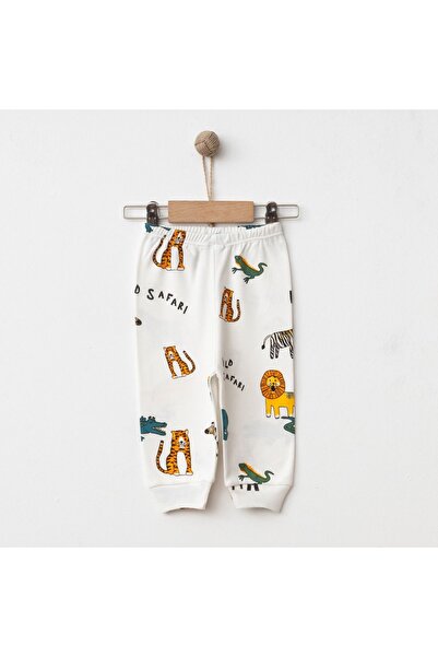 hobbe baby Safari Patterned Cuffed Baby Single Bottom 100% Cotton 1-3-6-9 Months