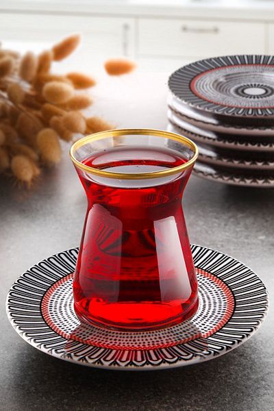 Nandy Home موديل 5 - طقم شاي 12 قطعة لـ 6 أشخاص