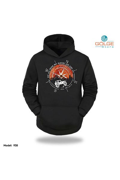 Gölge Store Φούτερ AraZi AraCı Eagle με στάμπα μεγάλου μεγέθους Unisex με κουκούλα