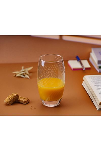 DECOSTYLE Set of 6 Flame Decorated Water and Soft Drink Glasses