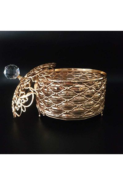 HİLALKRİSTAL Διακοσμητικό Organizer - Κουτί καθρέφτης-μεταλλικό καπάκι