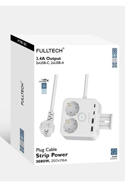 Vothoon 2-Piece USB and Type-C Wall Mounted Set with Thermal Current Protection