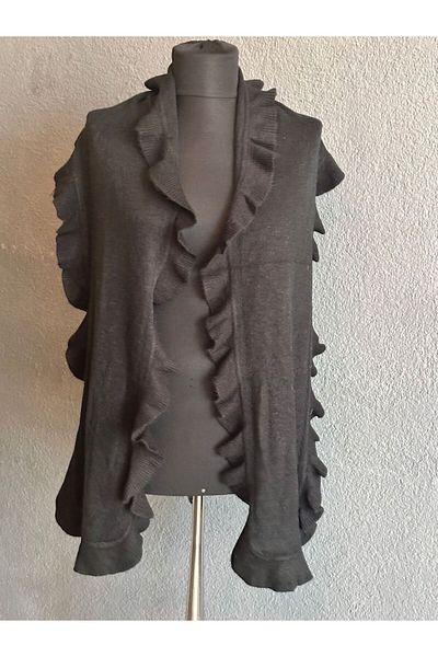 Gönülden Tasarım Γυναικείο σάλι 170x35 cm με σχέδιο βαμβακερό - Λεπτομέρεια βολάν