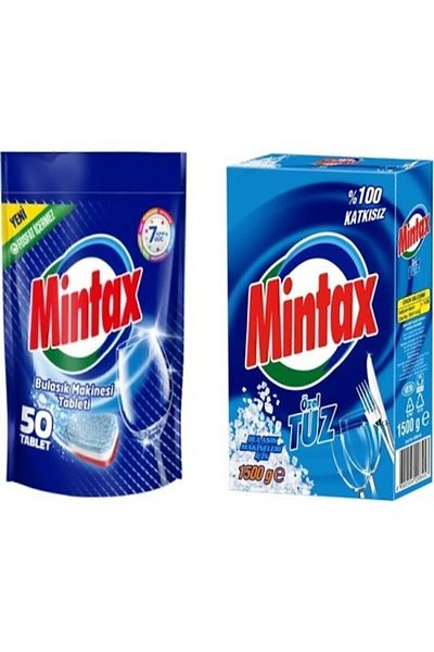Mintax Set of 50 Dish Tablets and 1.5 kg Mintax Dishwasher Salt