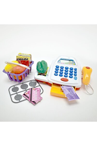 scntoys Vardem Işıklı Ve Sesli Yazar Kasa Oyuncak Yazar Kasa Beyaz Kırmızı