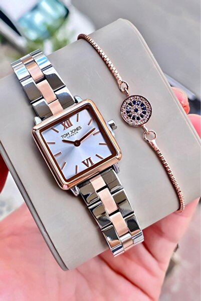 Tom Jones Kadın Kol Saati Çelik 3ATM Su Geçirmez Bileklik Hediyelidir 2Yıl Ga...