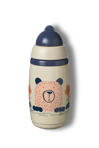tommee tippee Thermal Insulated Glass with Straw 260 Ml - Gray