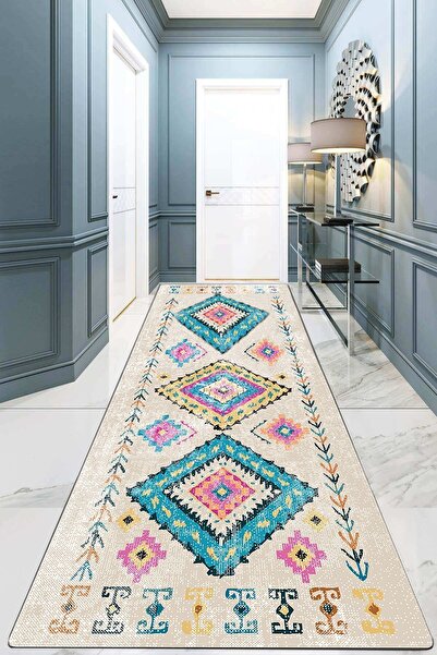 Chilai Home Taula Ekru Yolluk Halı Kaymaz Taban Yıkanabilir,rulo Kesme Yolluk...