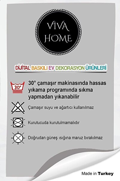 Viva Home Füme Premium Tay Tüyü Leke Tutmaz Kumaş Geometrik Çift Taraflı Kırlent Yastık Kılıfı Krl1123