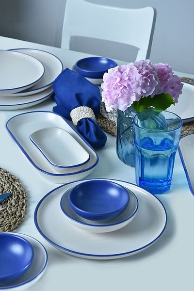 Keramika Line Blue Breakfast Set 18 Pieces for 6 People 20004