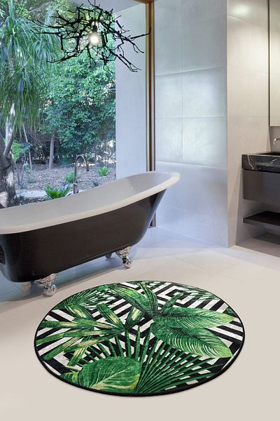 Chilai Home Μοκέτα μπάνιου 100 cm Tropic Djt - Πλένεται και αντιολισθητική βάση