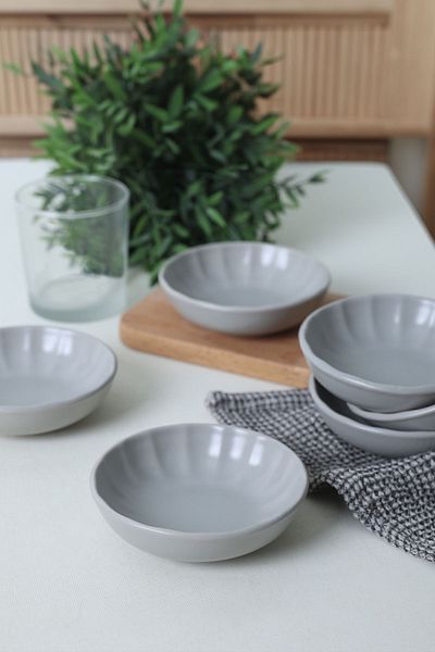 Keramika Sirius Matte Gray Snack Bowl/Sauce Bowl - 12 cm, 6 Pieces, 995