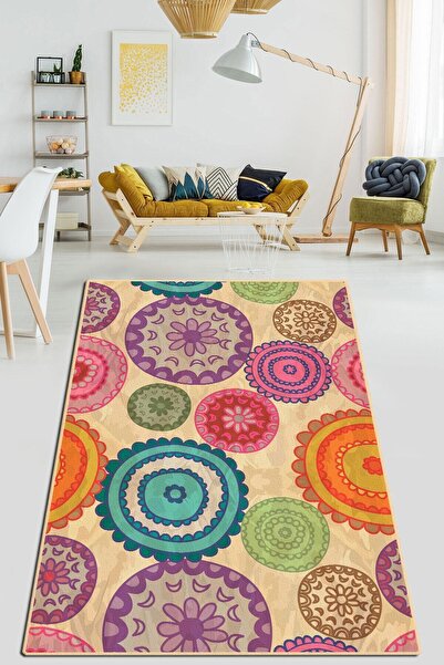 Chilai Home Tissage Dekoratif Modern Tasarım Yıkanabilir Kaymaz Taban Halı Yo...