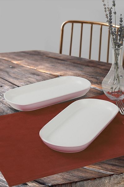 Keramika Farfurie Barca Noyan Alb Mat 26 Cm 2 Bucati