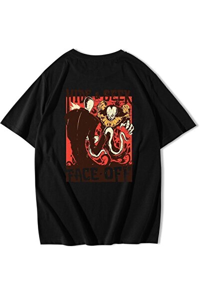 BRZ COLLECTION Unisex Oversize Horror Face-Off T-shirt