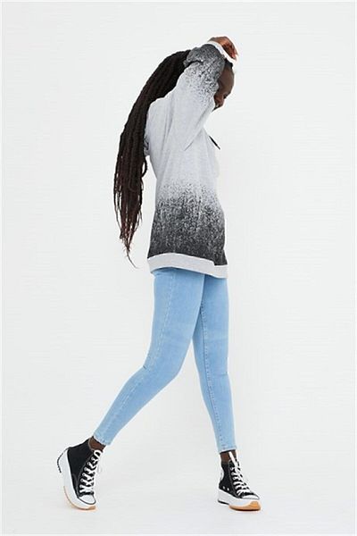 BRZ COLLECTION Hanorac cu glugă cu imprimeu supradimensionat unisex
