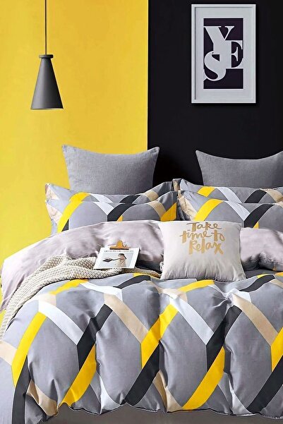 İQON Двоспальний комплект постільної білизни з діагональною резинкою