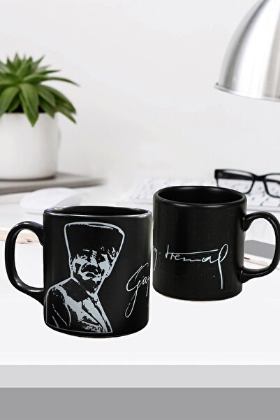 Keramika Atatürk Signature Mug Matte Black 10 Cm