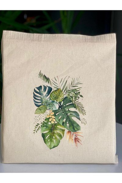 bezçantadünyası Raw Cloth Shoulder Bag - Leaf Pattern
