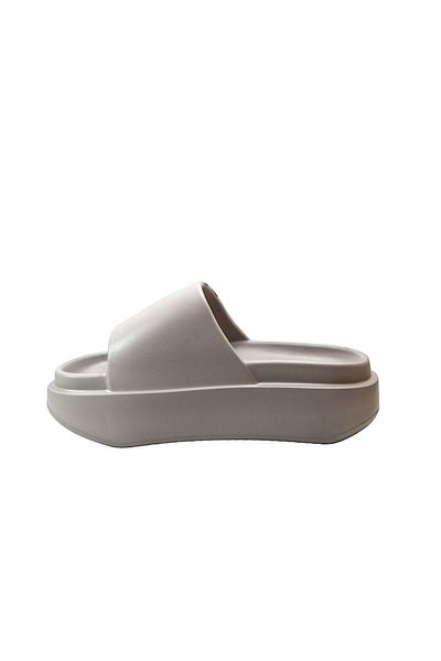 Onlo Ayakkabı Gray & Purple High Sole Soft Sole Women's Slippers