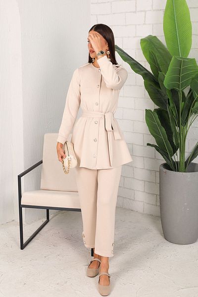 Melike Tatar Scuba Set - with Stone Buttons, Model 3-5203