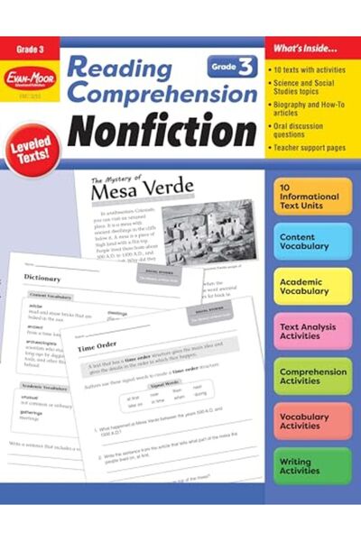 Evan Moor Educational موارد المعلم لقراءة وفهم الكتب غير الخيالية للصف الثالث