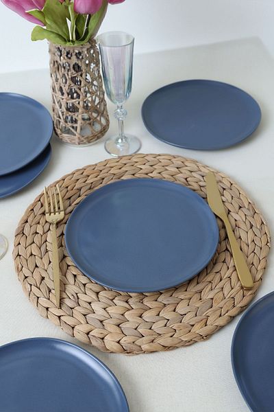 Keramika Farfurie pentru tort Sardes Albastru Mat 22 Cm Latime - 6 Bucati 399