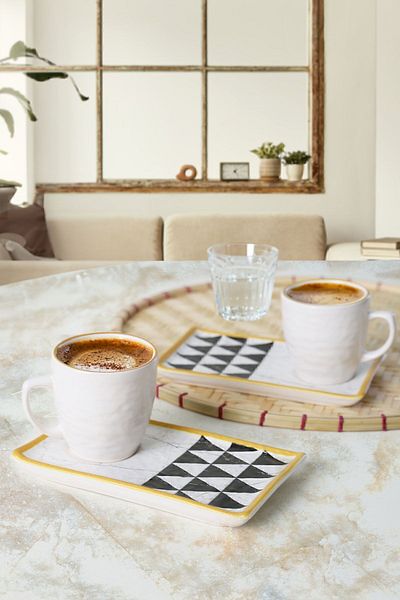 Keramika Σετ παρουσίασης καφέ Trigon Natural Stone 4 τεμαχίων για 2 άτομα 18767