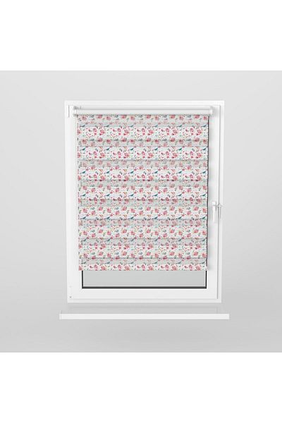 Turuncu Dizayn Pink Bird Spring Flowers Patterned Digital Printed Zebra Roller Blinds for Living Room