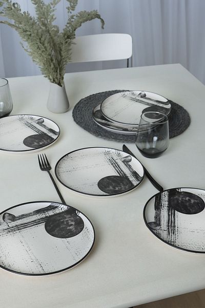 Keramika Nordic Shadowy Cake Plate - 22 Cm, 6 Pieces, 21783