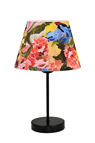 EvLight 2'Lİ Marin Yağlı Boya Siyah Metal Ayaklı Abajur